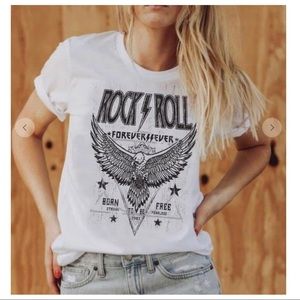 Rock and Roll Vintage Print Graphic Tee